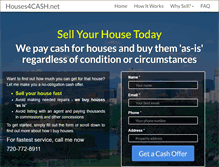 Tablet Screenshot of houses4cash.net